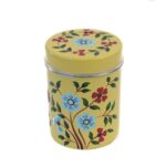 קופסת אחסון מנירוסטה עם ציורים מהודו