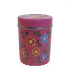 ⁦קופסת אחסון מנירוסטה עם ציורים מהודו⁩ – תמונה ⁦3⁩