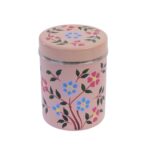 ⁦קופסת אחסון מנירוסטה עם ציורים מהודו⁩ – תמונה ⁦4⁩