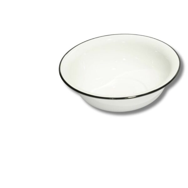 קערה / פיילה קוטר 40 ס"מ מאמייל בצבעים/ לבן וכחול