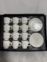 סט ספלי קפה – 12 ספלים וצלוחיות