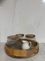 ⁦סט קופסאות זכוכית – 3 חלקים עם מגש עגול⁩ – תמונה ⁦2⁩