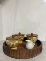 ⁦סט קופסאות זכוכית – 3 חלקים עם מגש עץ⁩ – תמונה ⁦2⁩