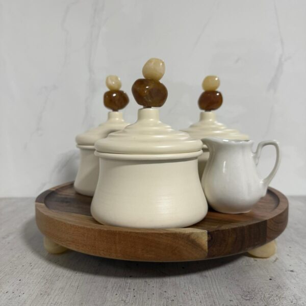 סט קופסאות מתכת – 3 חלקים עם מגש עגול