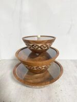 סט קערות – 3 חלקים עם מכסה פלסטיק שקוף