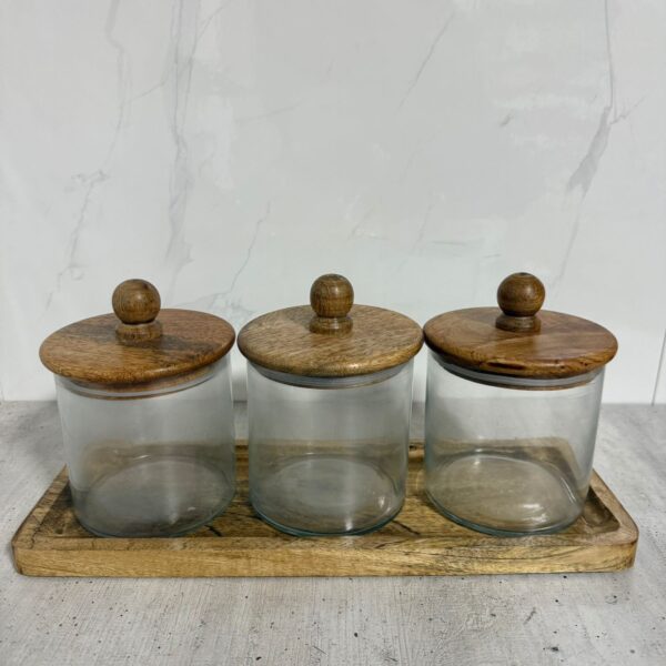 סט קופסאות סוכר – 3 חלקים עם מגש